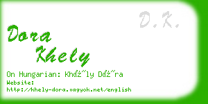 dora khely business card